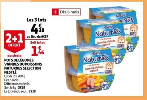 Promo Pots de Légumes Viandes Ou Poissons Naturnes Selection Nestlé