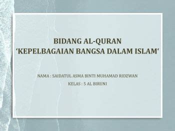 Pelajaran 6 Kepelbagaian Bangsa Dalam Islam Asmaa Membalik PDF