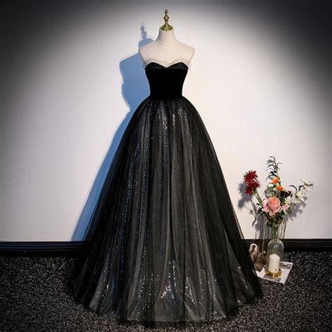 Espejismo Negro Lentejuelas Vestidos De Gala 2023 Ball Gown Sin