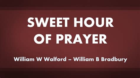 Sweet Hour Of Prayer Acapella Hymn With Lyrics Youtube