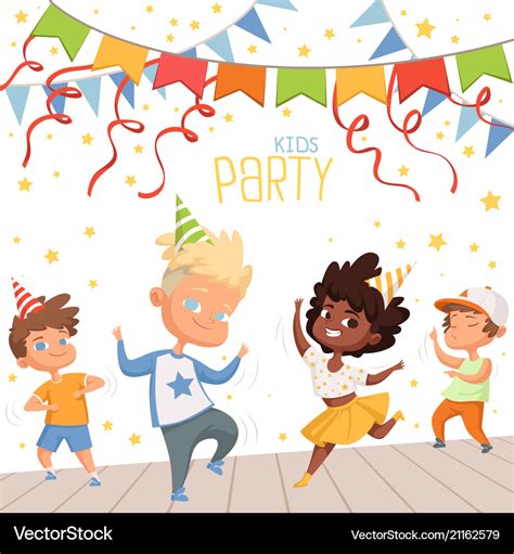 Background at childrens dance party Royalty Free Vector