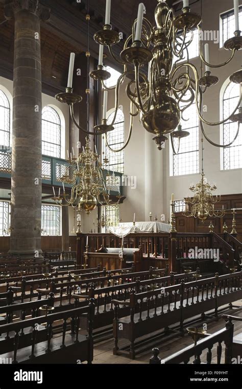 Interior Of The Portuguese Synagogue Esnoga Amsterdam Netherlands