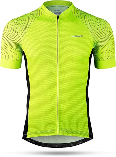 Inbike Mens Loose Fit Cycling Jersey Full Zip Moisture Wicking Short