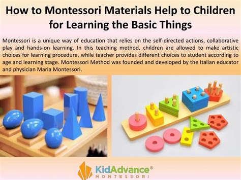 Ppt How To Montessori Materials Help To Children For Learning The