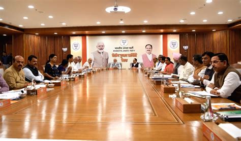 Prime Minister Narendra Modi At Central Election Committee Meeting