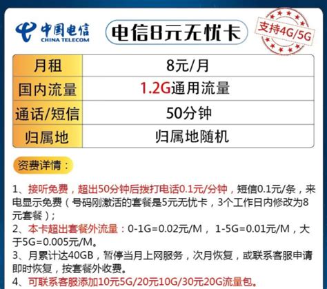 手机主、副卡选什么卡比较好电信8元无忧卡、久恒卡超值优惠一套搞定【流量卡中心】