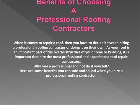 Benefits Of Choosing A Professional Roofing Contractors