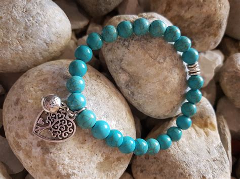 Bracelet en pierre semi précieuse Amazonite avec Etoile de mer