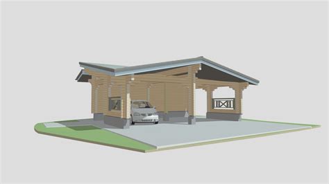 Wooden Carport 3d Model By Projectstroy 3a315ce Sketchfab