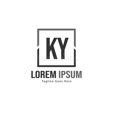 Initial Ky Logo Template With Modern Frame Minimalist Ky Letter Logo