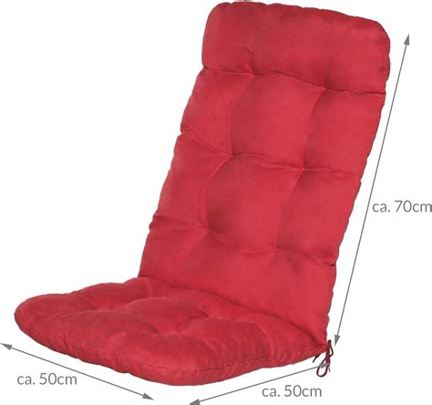 Beautissu Set De Coussins Flair Hl X X Cm Rouge Chaise Fauteuil