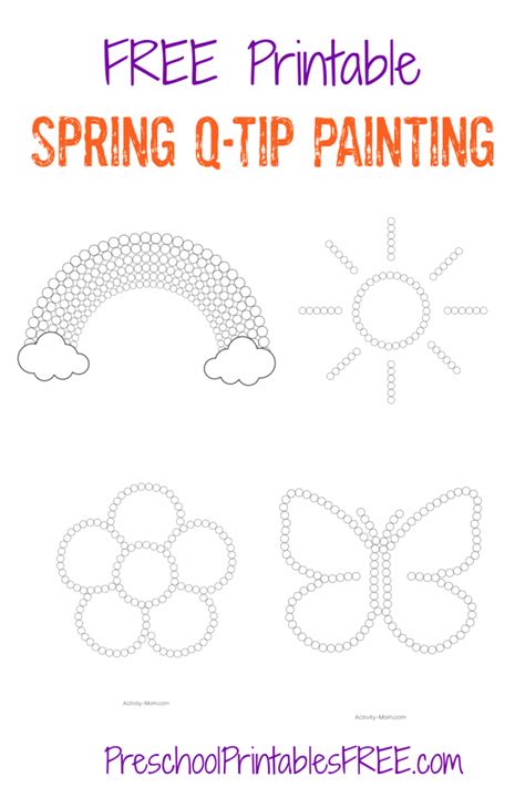 Spring Q Tip Painting For Preschoolers Printable Free Preschool