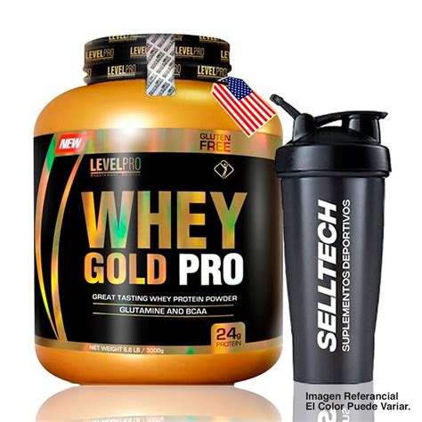 Ripley PROTEÍNA LEVEL PRO WHEY GOLD PRO 6 6LBS RICH CHOCOLATE SKAKER