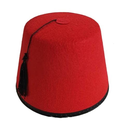 Red Fez Hat Traditional Moroccan Hat Tarboosh Hat Beanie Cap Flat Top