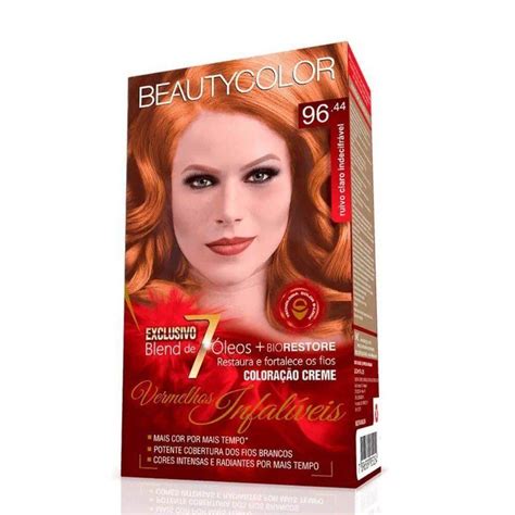 Coloração Beautycolor 96 44 Ruivo Claro Indecifrável Tinta de