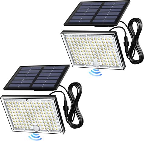 Jackyled Solar Lights Outdoor Motion Sensor Flood Lights For Outside Waterproof 113 Led Cool