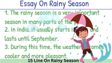 Line Essay On Rainy Season In English Rainy Season Essay Writing