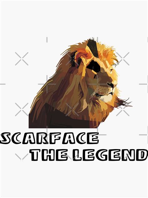 Scarface The Legendary Lion Sticker For Sale By Birdo Art Redbubble