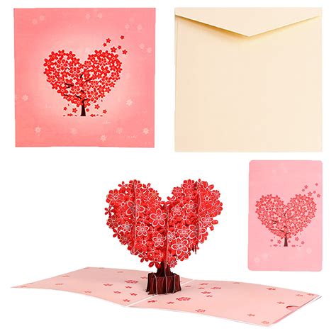 Wiueurtly Birthday Bulk Valentines Day 3d Greeting Card Love Cherry