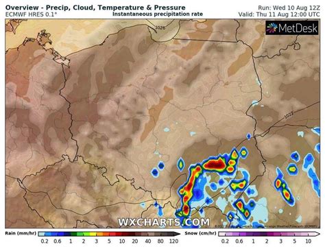 Pogoda na 11 sierpnia 2022 Burze i opady na południu Polski Prawie