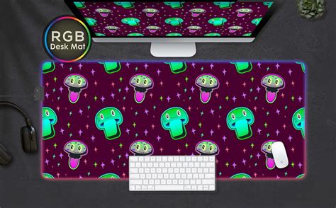 Mushroom Rgb Desk Gaming Mat Large Gaming Mouse Pad With Rgb Led Rgb