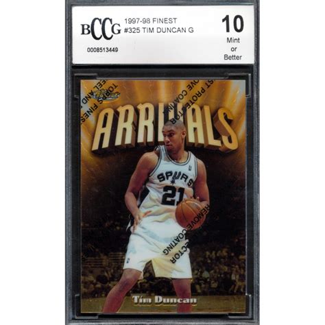 Tim Duncan 1997 98 Finest 325 G BCCG 10 Pristine Auction