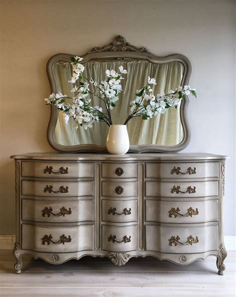 Reloved Chalk Painted Coco Dresser Buffet With Mirror Located Chalk