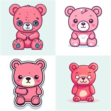 Un oso de dibujos animados con un oso en él Vector Premium