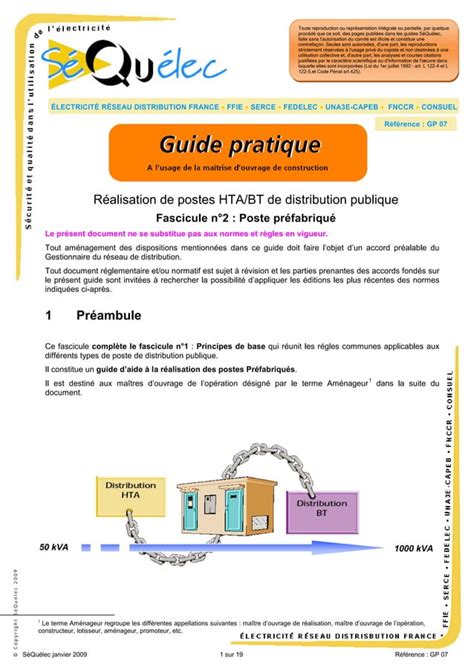 Sequelec Guide Pratique Poste Hta F Pdf