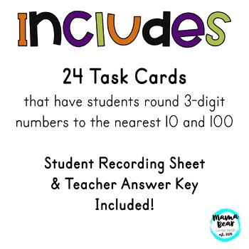 Halloween Rounding Task Cards By Mama Bear Loves Math Tpt