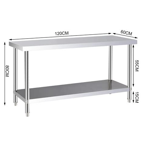 Commercial Catering Stainless Steel Table Overshelf Kitchen Prep Work