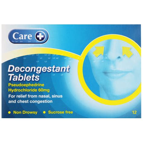 Care Decongestant Tablets Generic Sudafed British Chemist