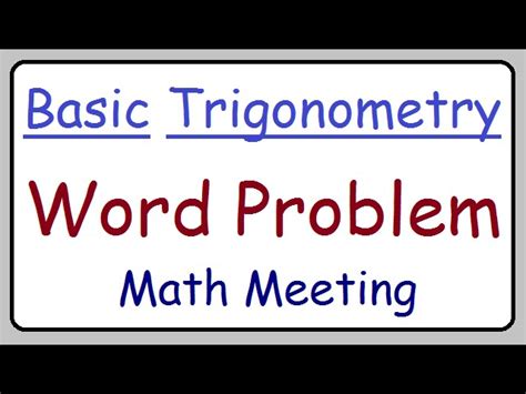 Basic Trigonometry Word Problems Schooltube