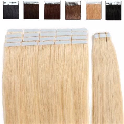 18 Extensions de Cheveux Bande adhésive Ruban adhésif 613 Blond