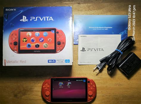 Ps Vita Slim Metallic Red Super Rare Video Gaming Video Game