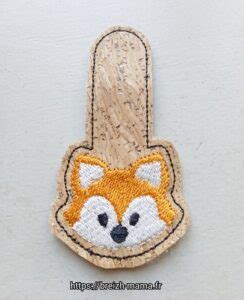 Motif broderie Porte clé ITH Renard BREIZH MAMA