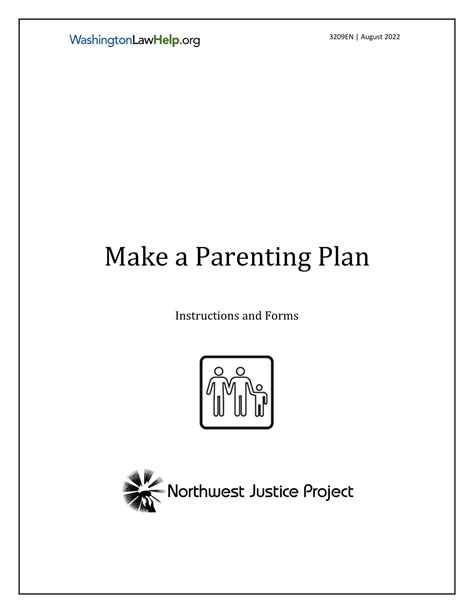 Free Printable Parenting Plan Templates Pdf Excel