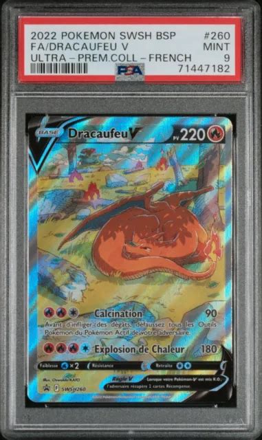 Carte Pok Mon Dracaufeu V Full Art Swsh Psa Promo Fr Eur