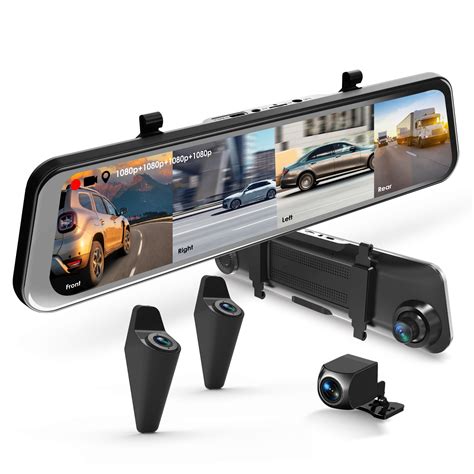 Rexing M Channel Mirror Dash Cam Touch Screen P With Gps