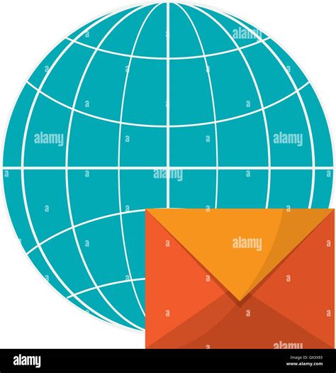 Erde Globus Diagramm Und Briefumschlag Symbol Stock Vektorgrafik Alamy