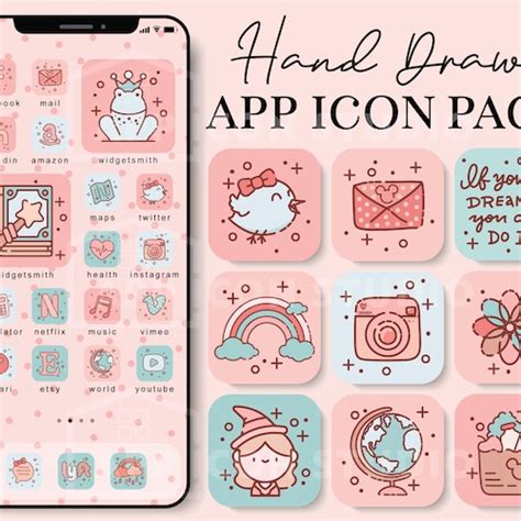 Aesthetic Icons Ios 14 Iphone App Covers Flower App Icons Etsy