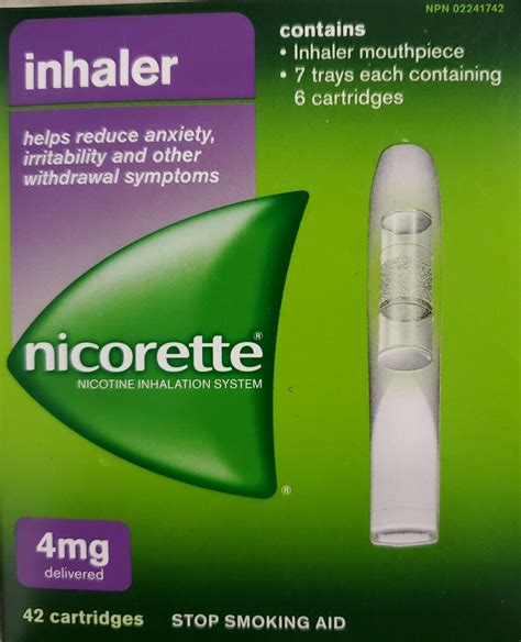 Nicorette Inhaler Stop Smoking Aid Refill Pack 4mg 42 Cartridges