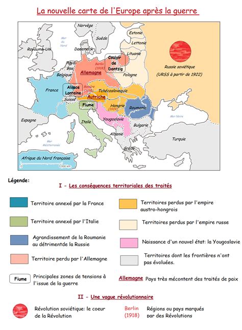 Carte Europe 1919 CORRIGE La Classe D Histoire