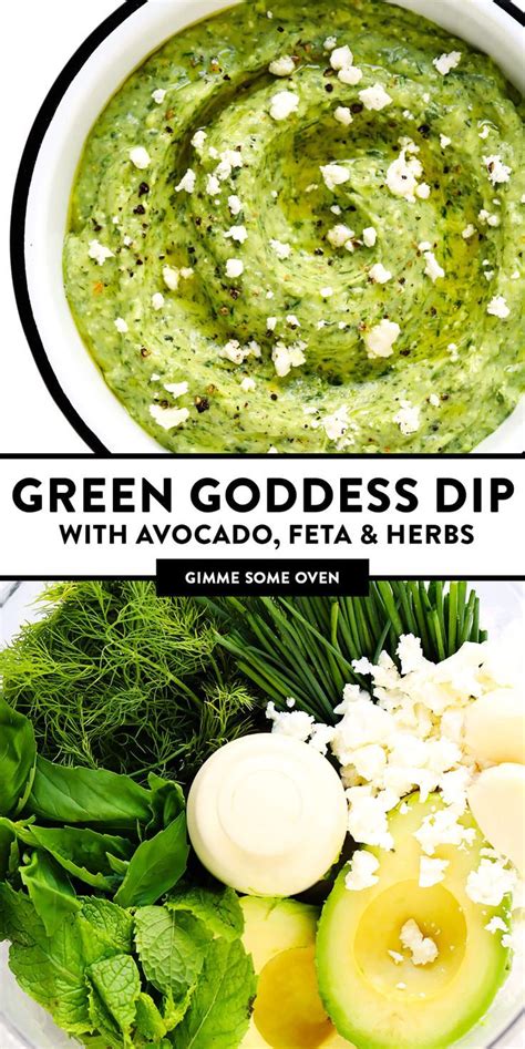 Green Goddess Feta Dip Recipe Fresh Herbs Creamy Avocado Tangy Lemon