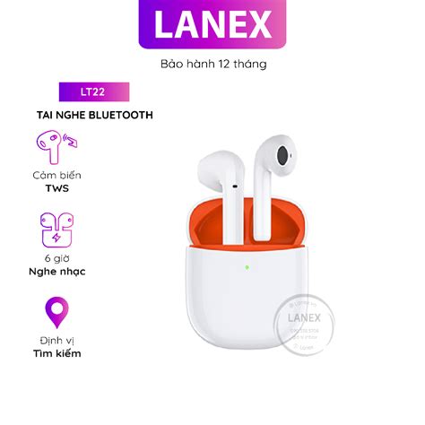 Tai Nghe Bluetooth Lanex Lt22 Cảm Ứng 2 Bên Tws V5 1 Có Mic Shopee