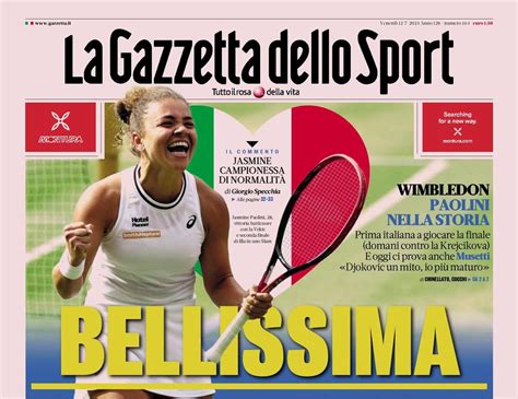 Jasmine Paolini Bellissima La Polemica Sulla Prima Pagina Della