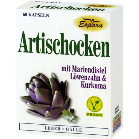 Artischocke Kapseln Espara mit Löwenzahn und Mariendistel Kurkuma