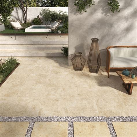 GeoCeramica Di Travertino Beige Tuintegels Terras Trends