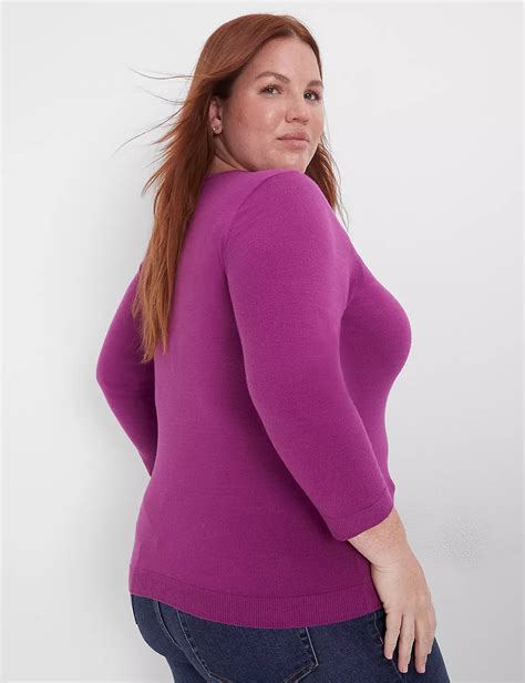 Fitted Three Quarter Sleeve Twist F Lanebryant