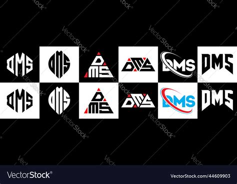 Dms letter logo design in six style polygon Vector Image